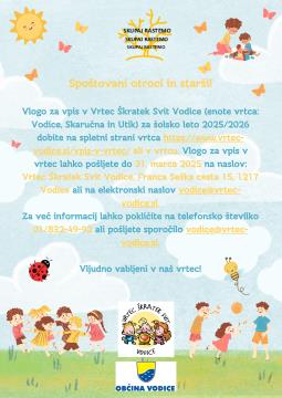 Vabilo VPIS v Vrtec 2025 2026 